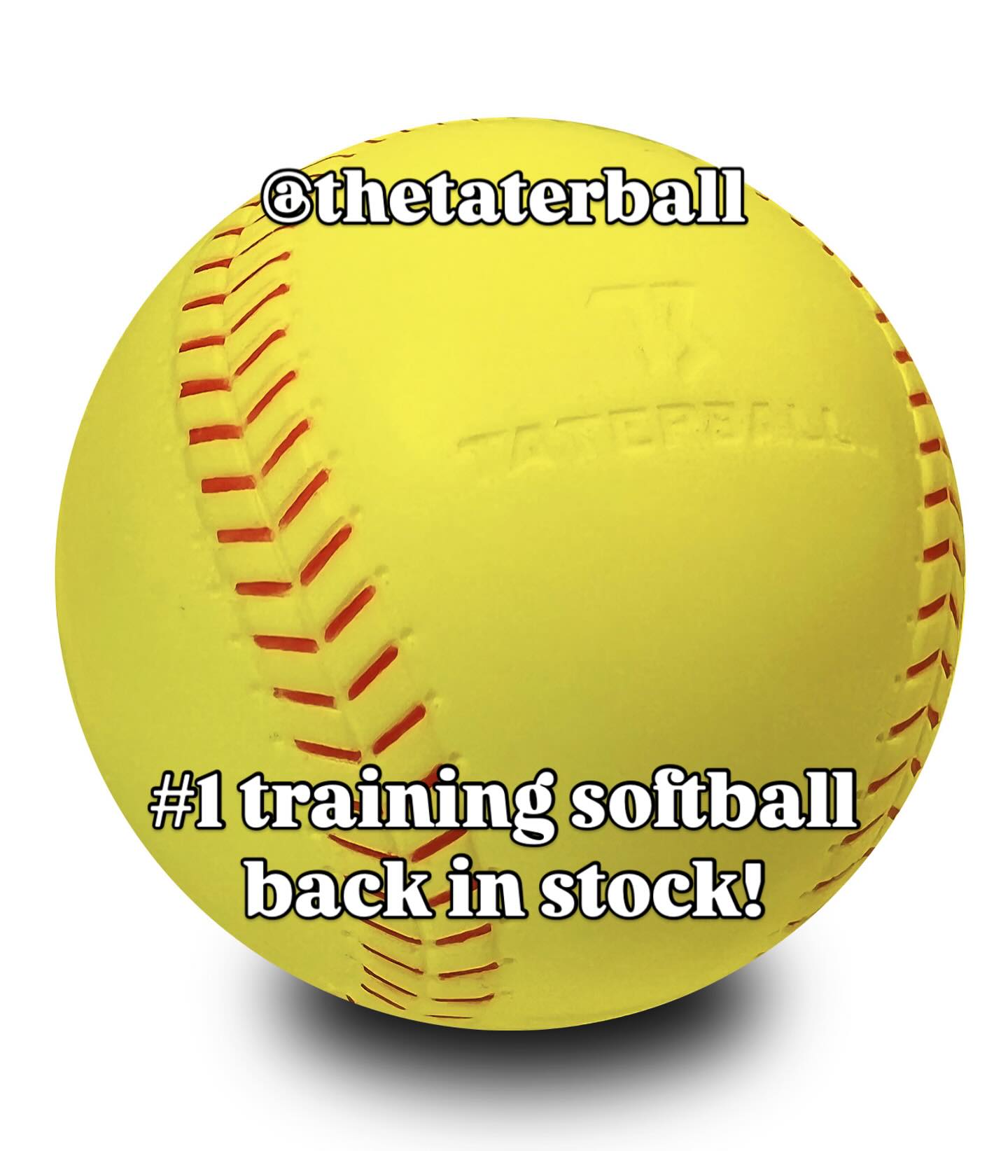 #1 training softball is back in stock! All back orders will start shipping today and continue to go out Monday. We appreciate everyone’s patience. #thetaterball #softball #pitchingmachines @sports.attack